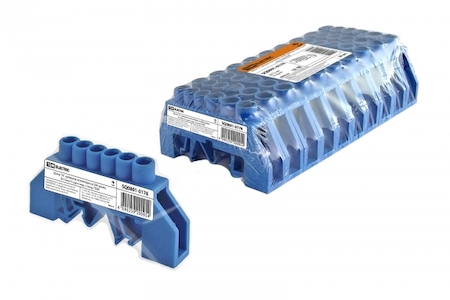 TDM ELECTRIC SQ0801-0176 Шина "N" нулевая в изоляторе на DIN-рейку 8x12мм 6 групп инд. стикер TDM